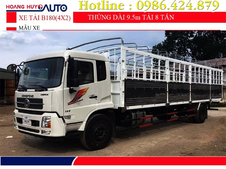 XE TẢI DONGFENG HOÀNG HUY B180 MẪU THÙNG DÀI 9.7 MÉT