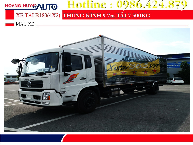 RA MẮT MẨU XE TẢI DONGFENG HOÀNG HUY B180 THÙNG KÍN 9M7 TẢI 7.5 TẤN/TRẠM BẢO HÀNH DONGFENG